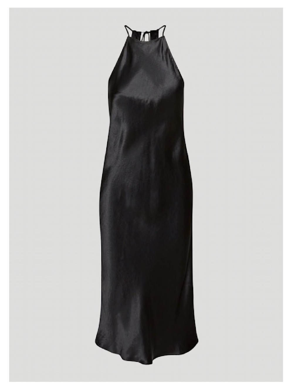 Aritzia Black Satin Halter Lato Dress